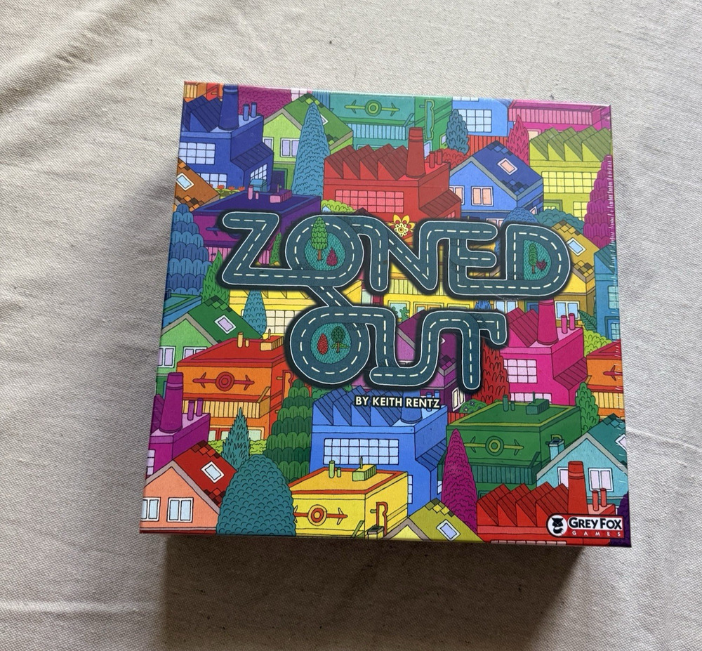 Zoned Out Board Game Grey Fox Games Sealed Brand New City Building Strategy Card